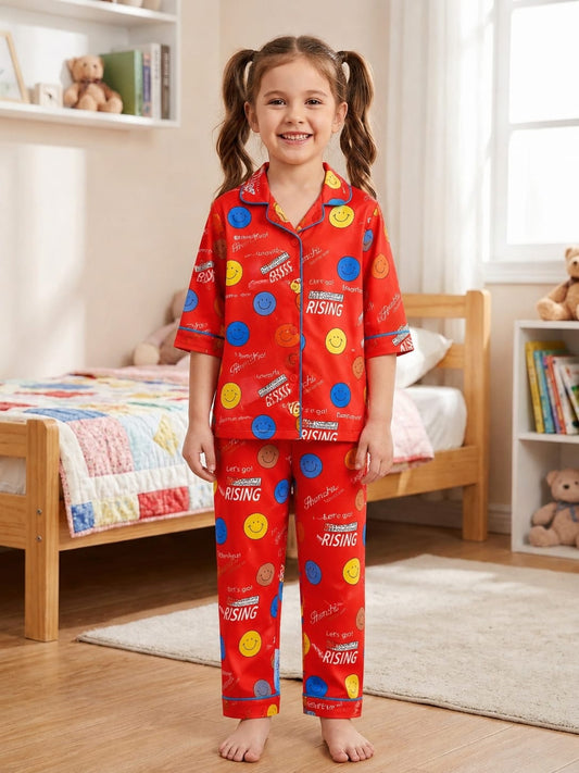 Button-Down Sleepwear Set (Red)