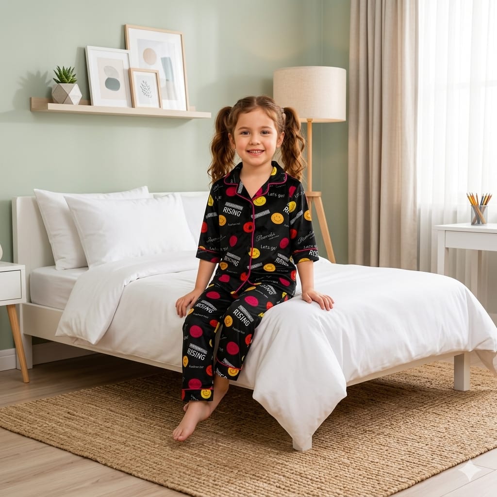 Button-Down PJS Set & Loungwear (Black)