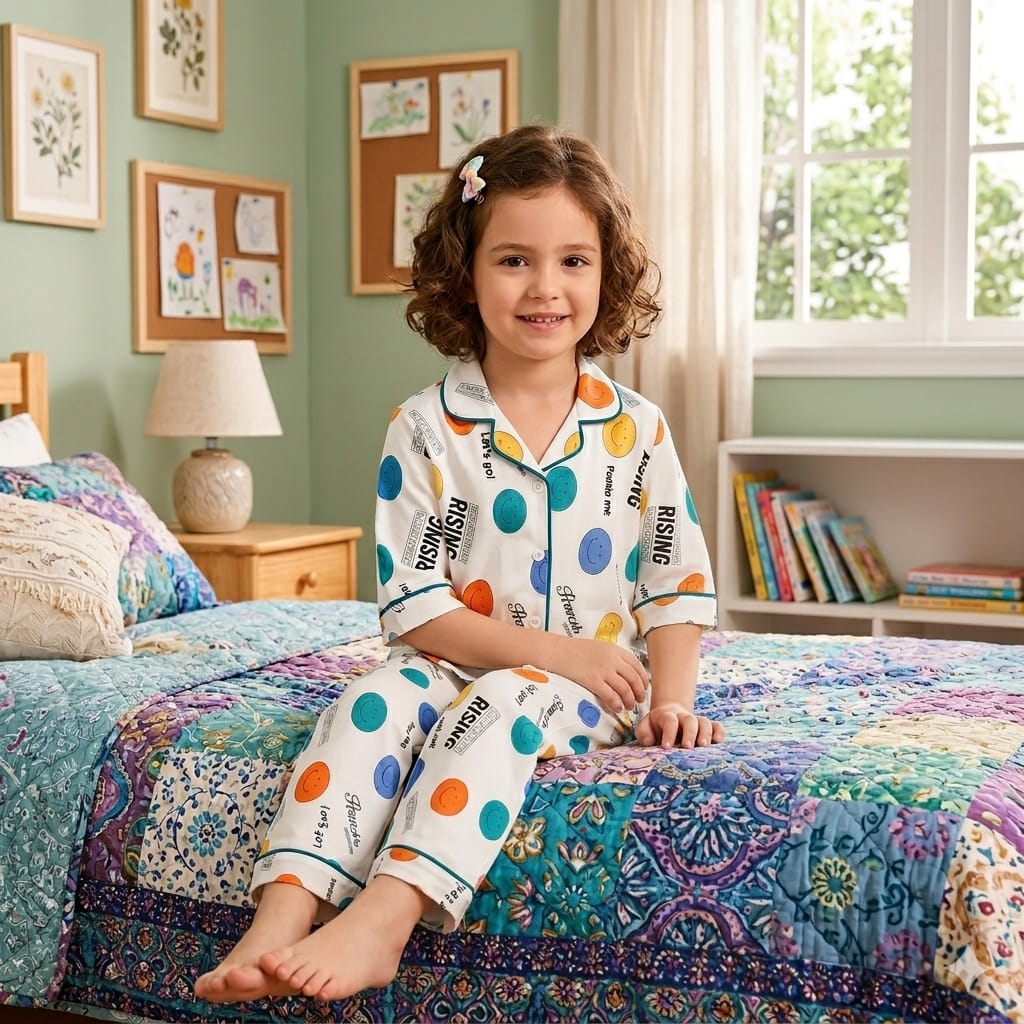 Button-Down Sleepwear Set (White)