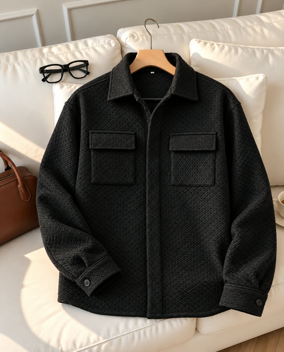 Midnight Grid Casual Jacket