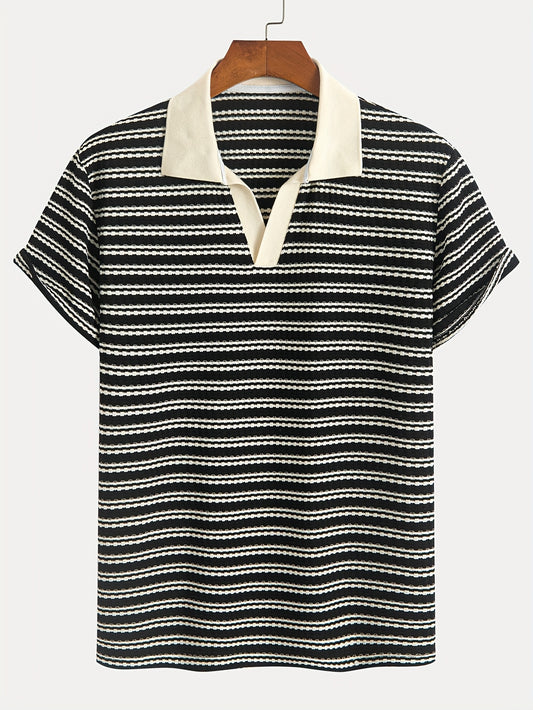 Italian strip polo (Black)