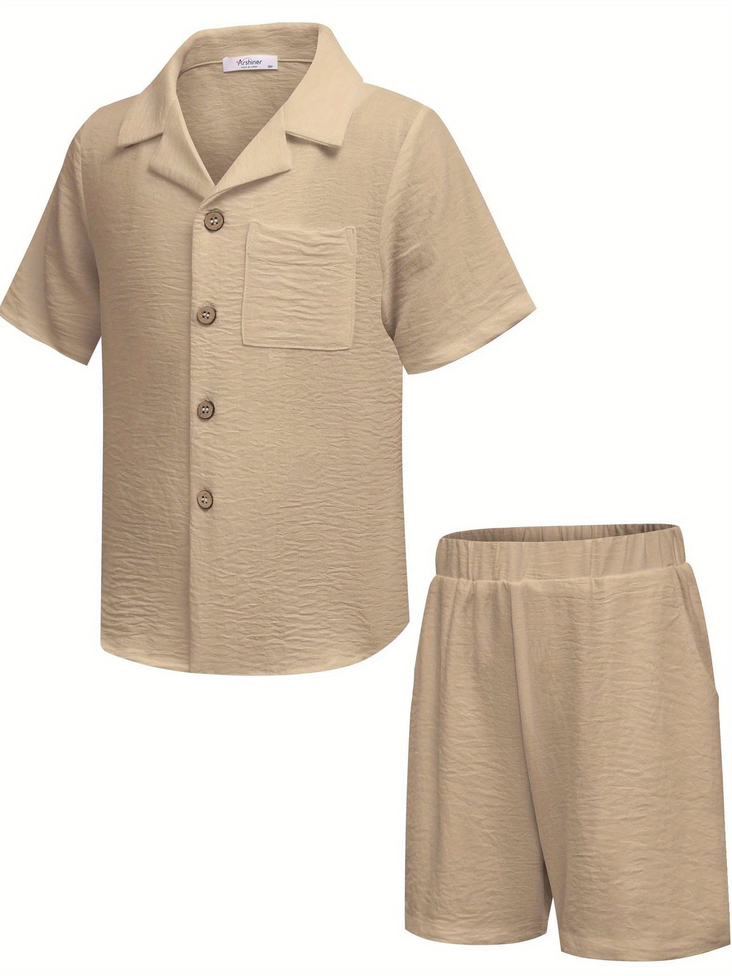 Wrinkles style tracksuit for kids and boys (Khaki)
