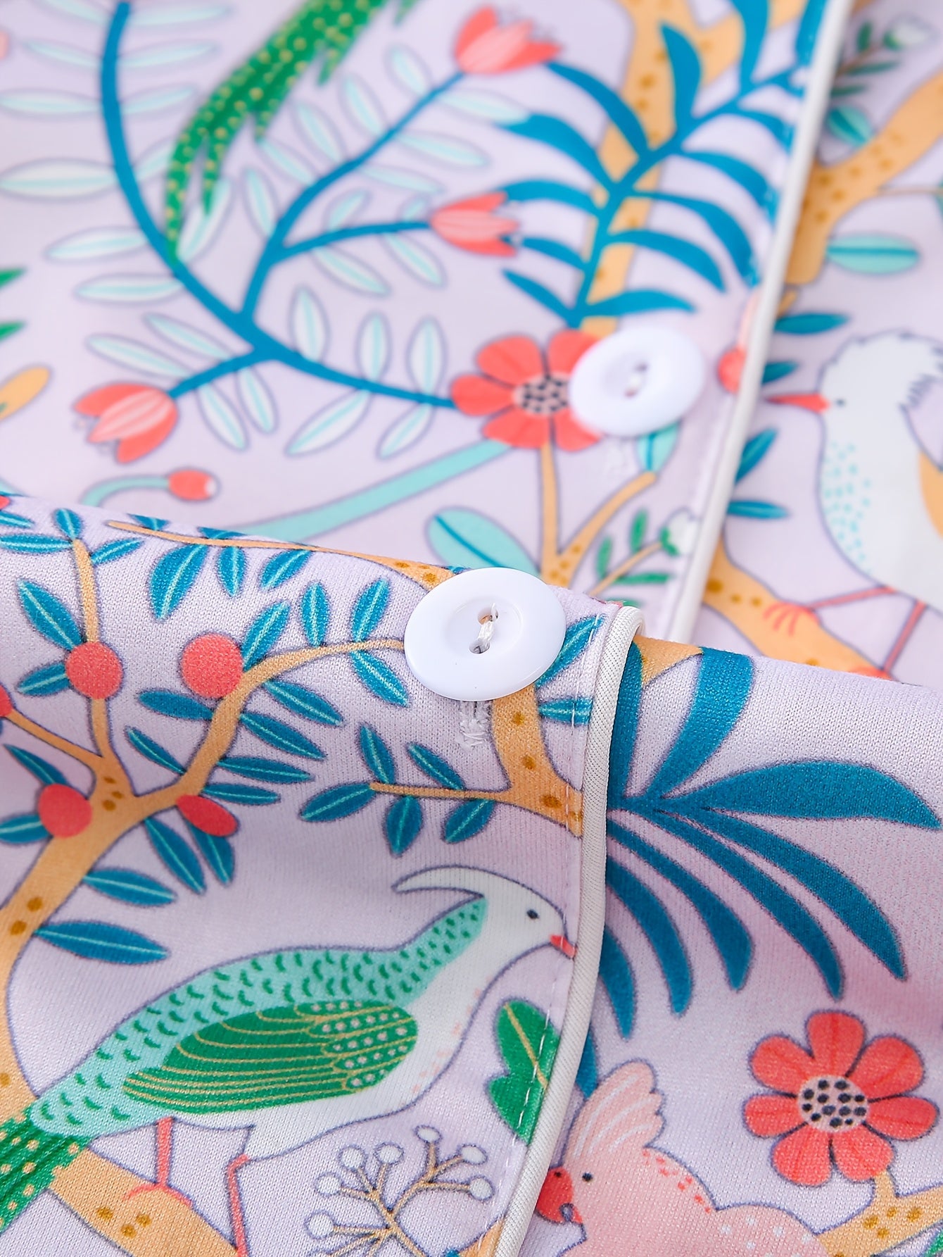 Floral bird pajamas set full sleeves  (Four seasons)