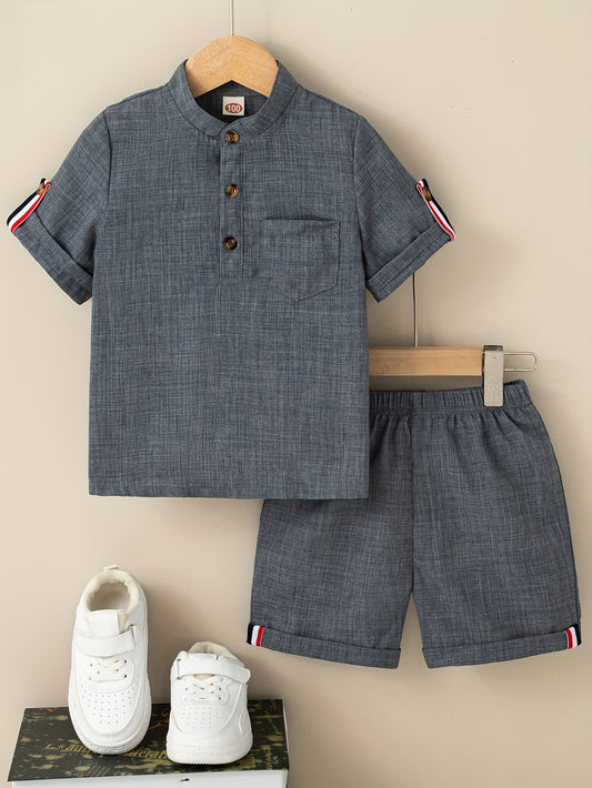 Uzbak Two piece set for kids & boys (Grey)