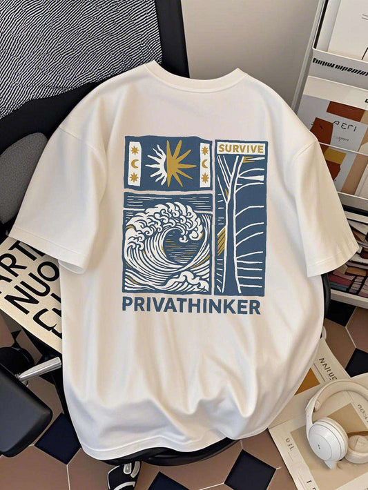 Private thinker graphics tshirt (White)