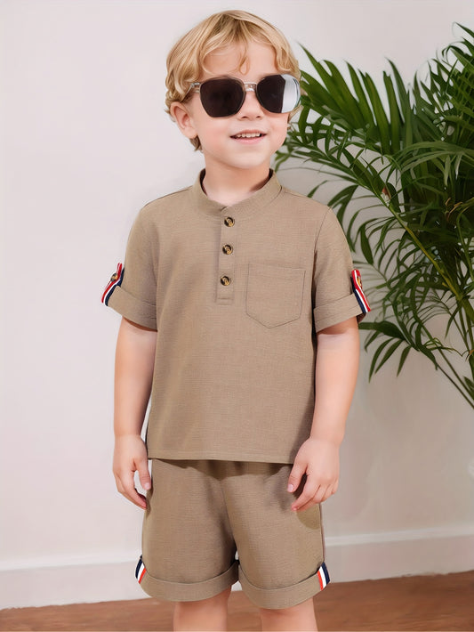 Uzbak Two piece set for kids & boys (brown)