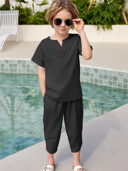 Indian style tracksuit for boys and kids (Black)