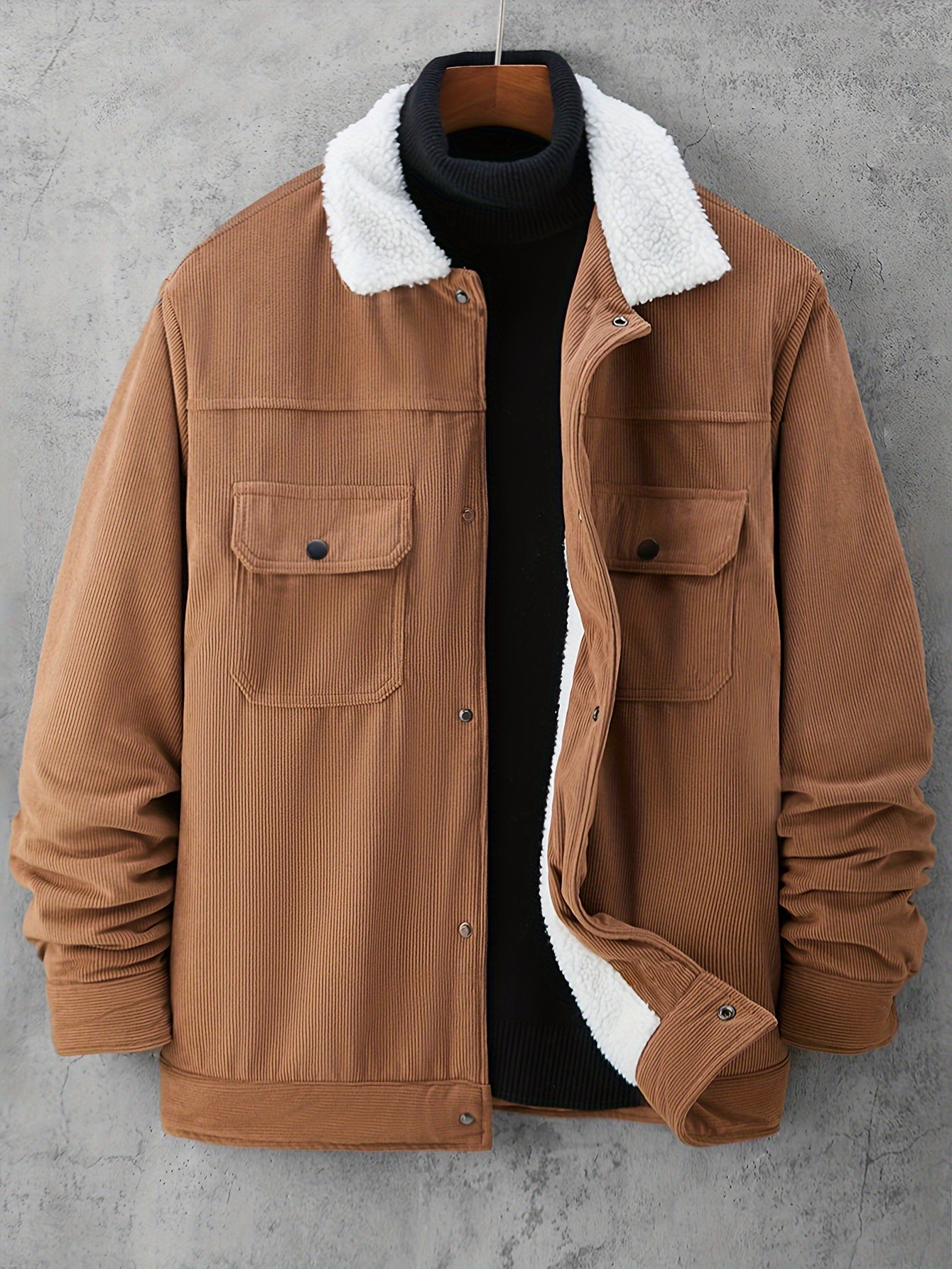 Corduroy Jacket with Furr Inner- Earthy Brown