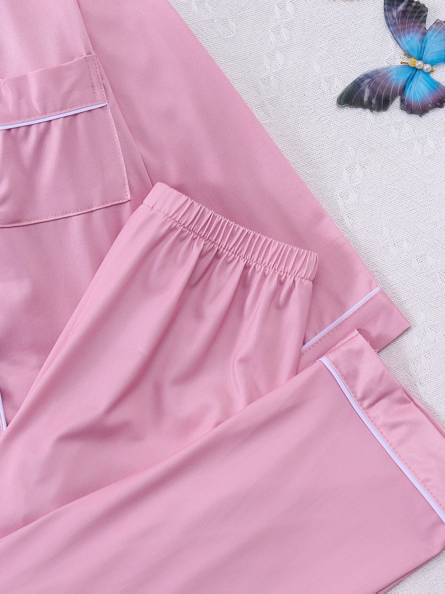 Solid Pink Kids Pajama Set