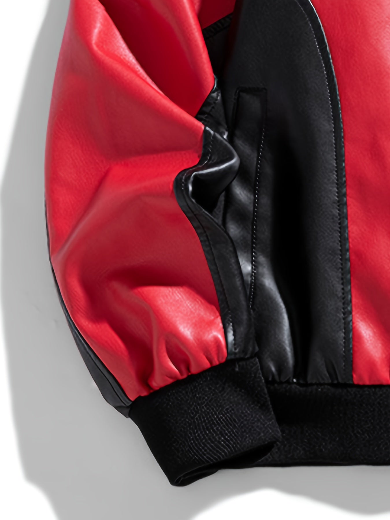 Italian bikers Jacket (Black-Red)
