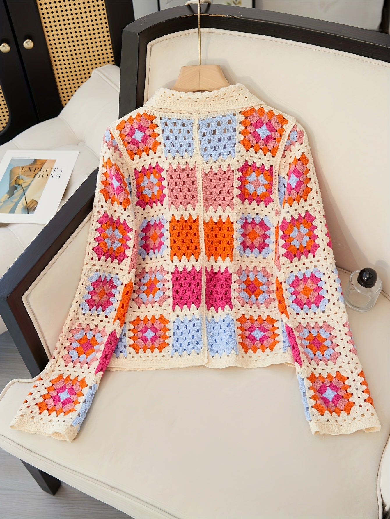 Folk crochet sweater for women