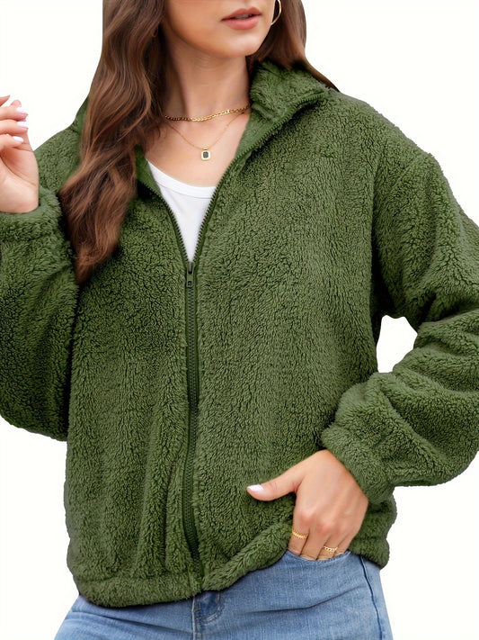 Miami ladies Winter coat- Soft Sherpa (Green)