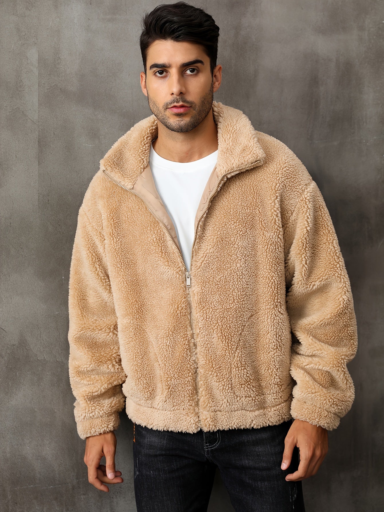 NYC zip up coat (Brown)