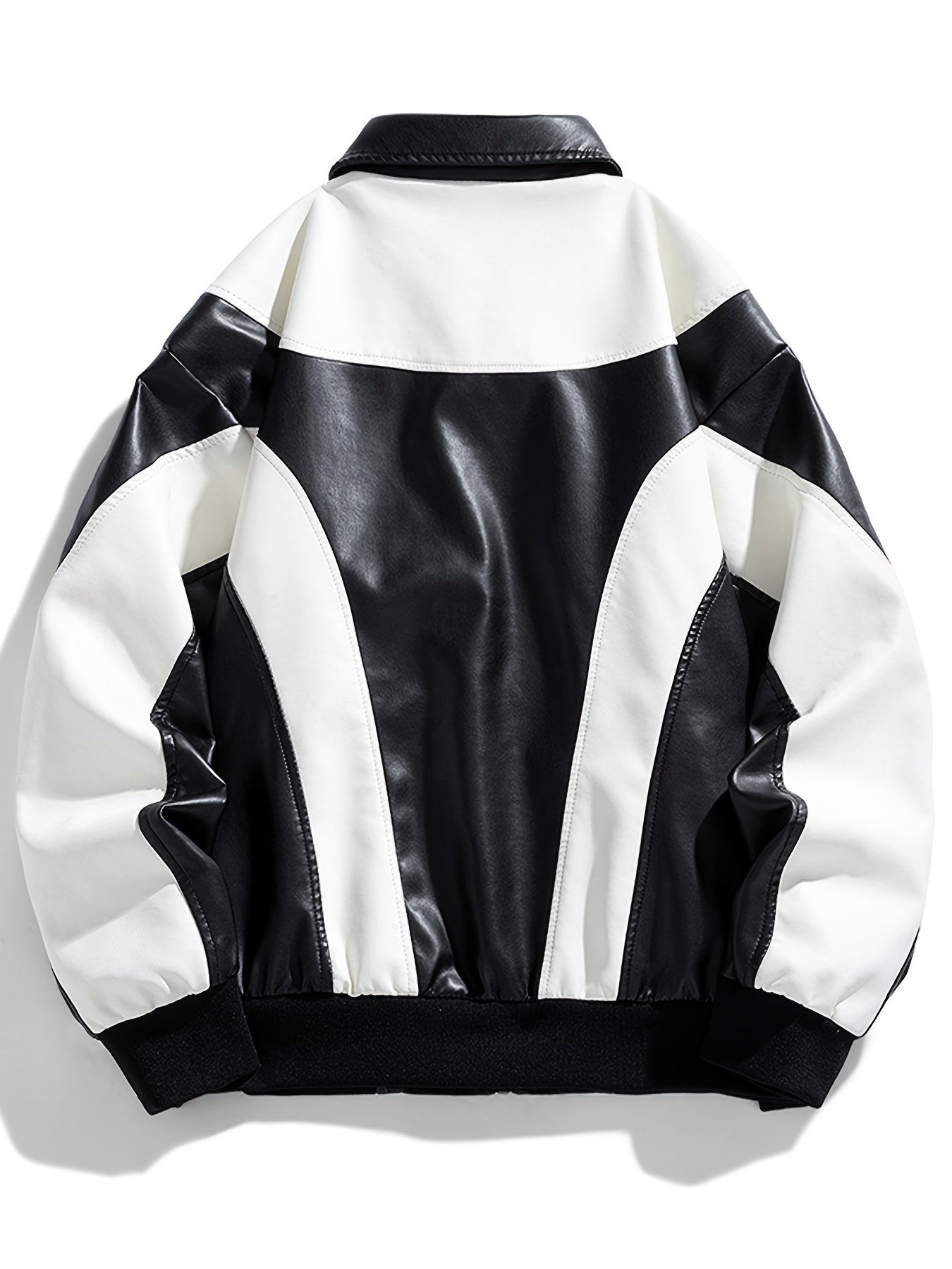 Italian bikers Jacket (Black-White)