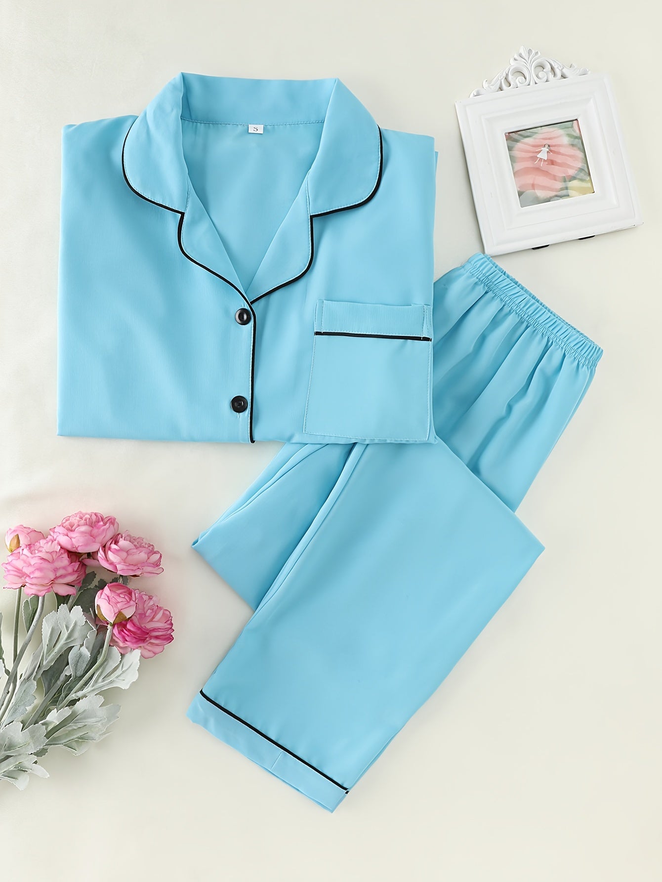 Classic Solid pajama Set (Lake Blue)