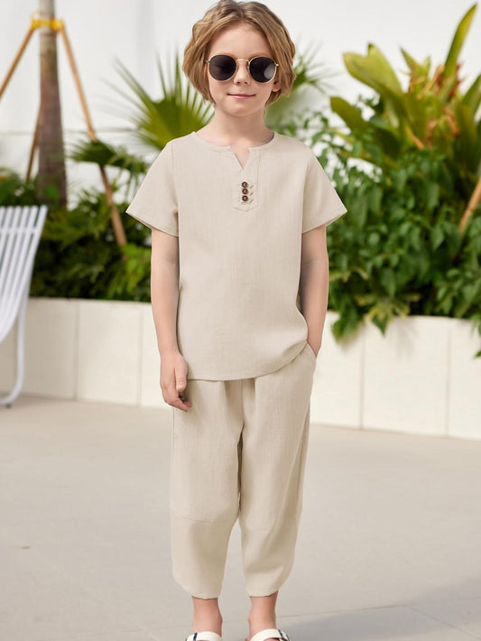 Indian style tracksuit for boys and kids (Cream)
