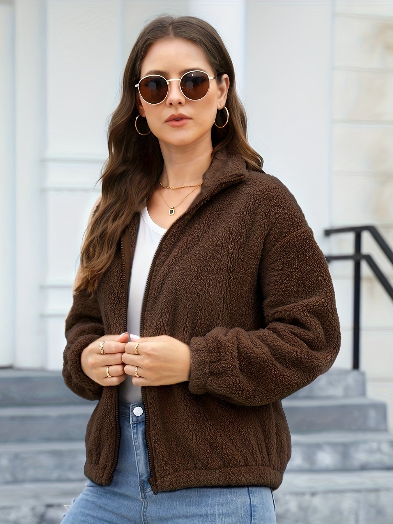 Miami ladies Winter coat- Soft Sherpa (Brown)