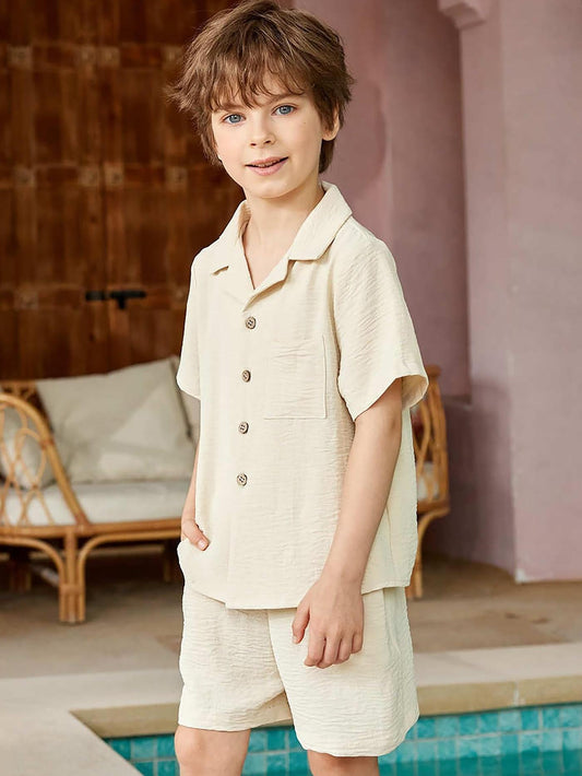 Wrinkles style tracksuit for kids and boys (Beige)