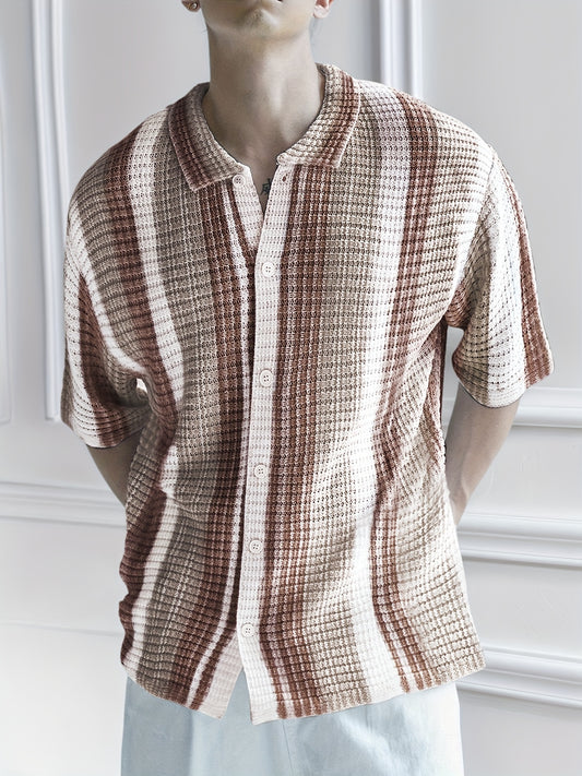 French shirt (Brown-White)