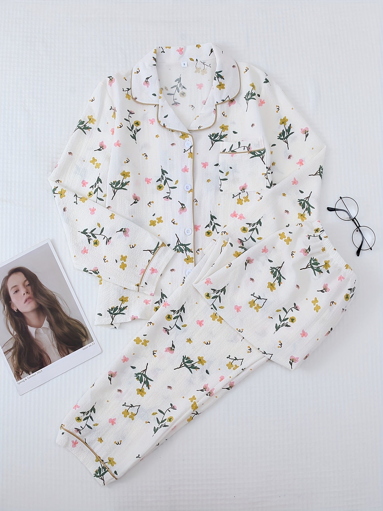 Floral branch print Lounge wear for women (Full sleeves)