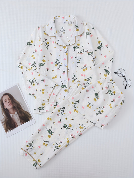 Floral branch print Lounge wear for women (Full sleeves)