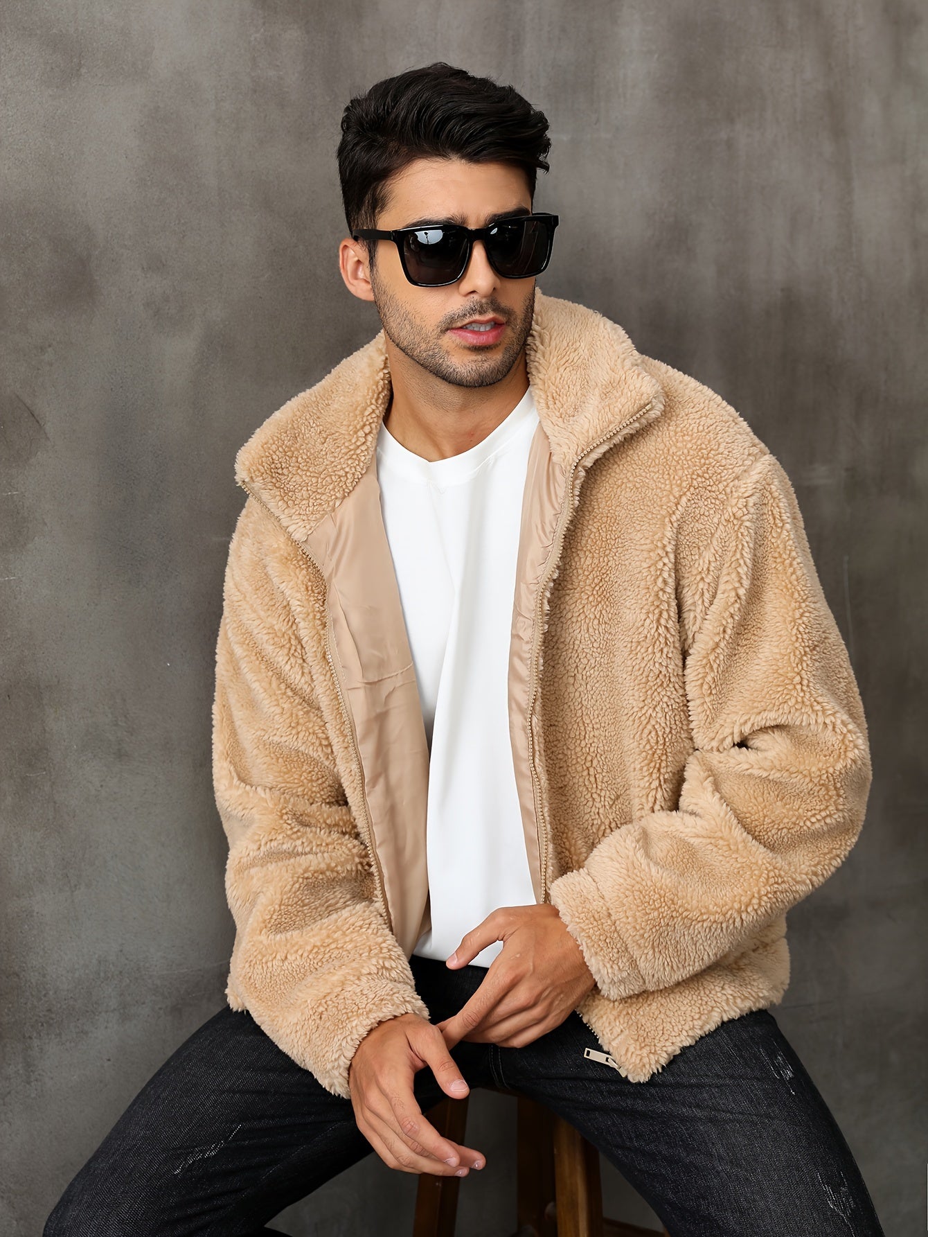 NYC zip up coat (Brown)