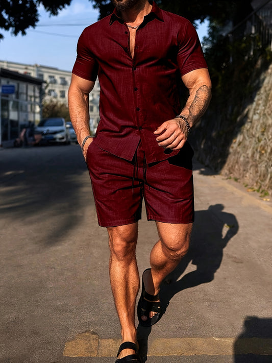 Yankees Cotton short tracksuit (Burgundy)