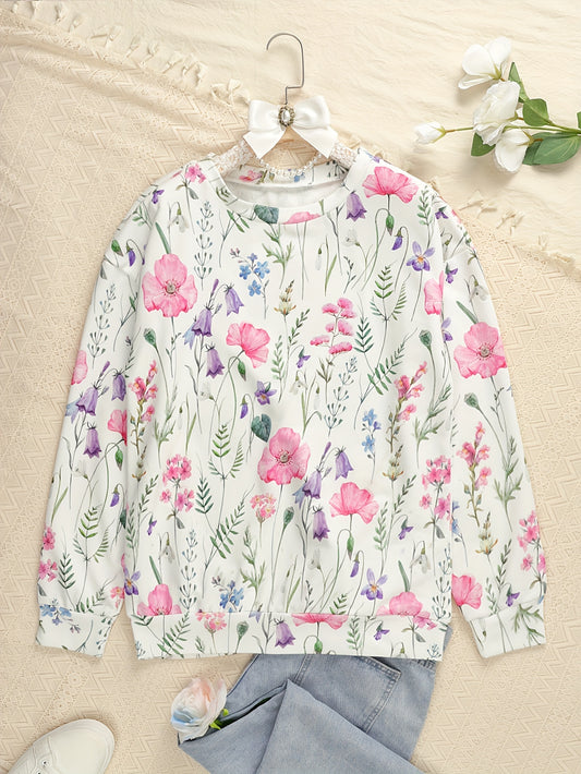 Elegant floral sweatshirt for women