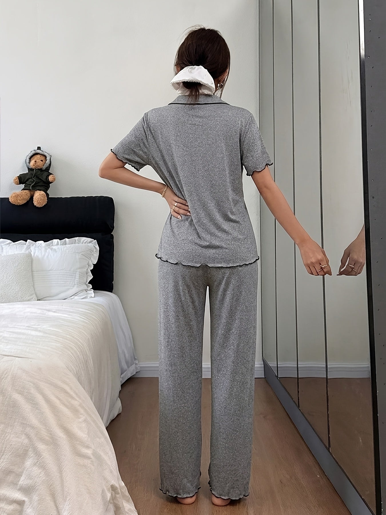 Cardigan Pajama Set (Grey)