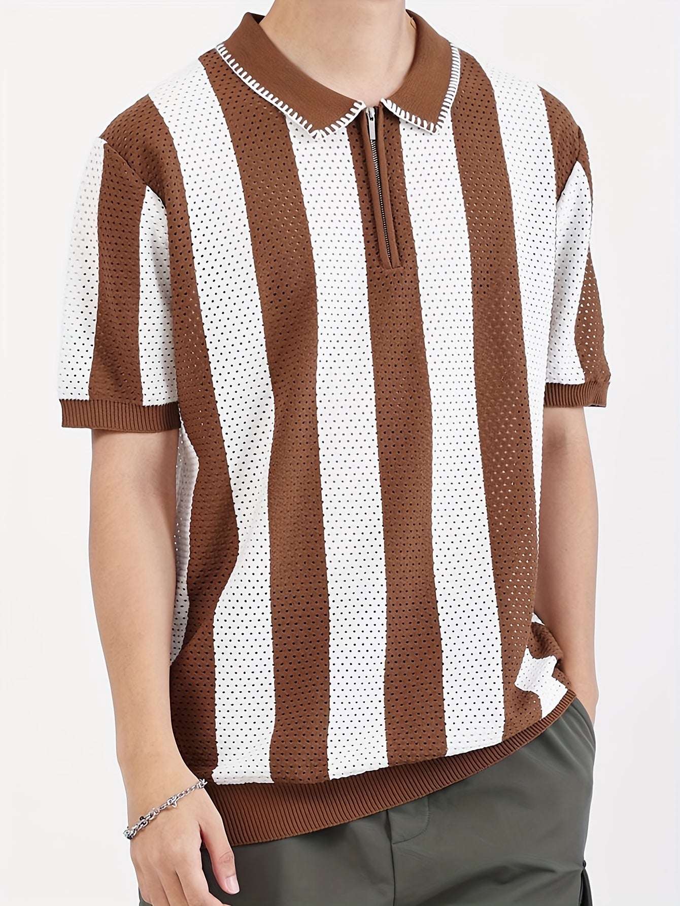 Italian knitted polo (Brown)
