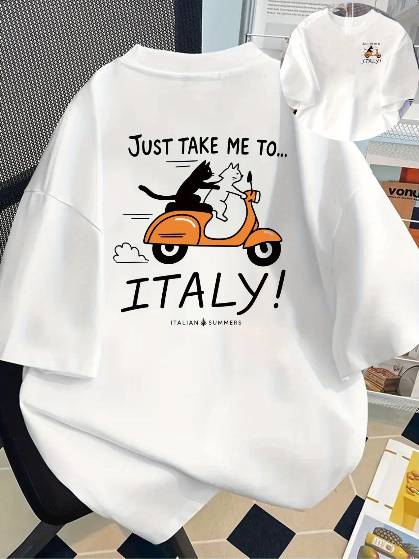 Vintage scooter graphics tshirt