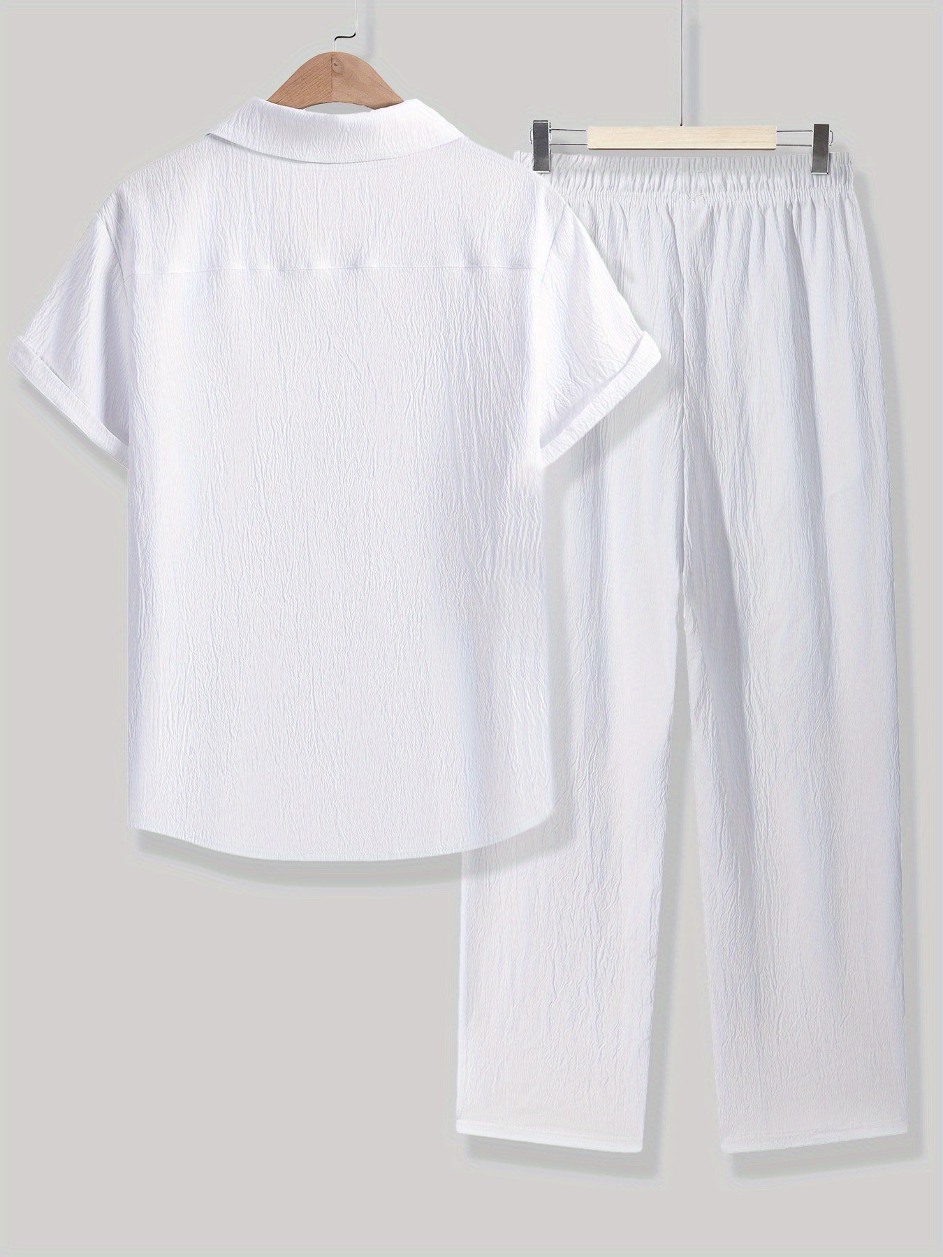 Wrinkle tracksuit for men's  (White)