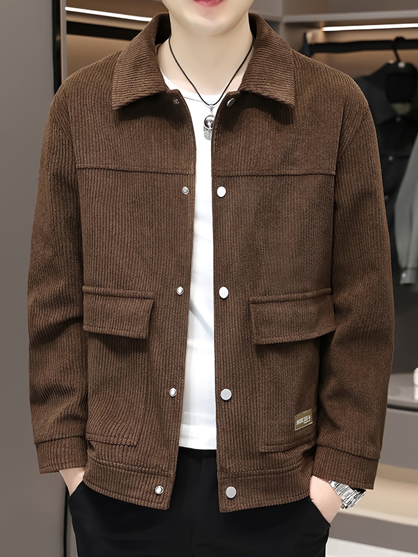 American Style corduroy Jacket- Chocolate brown