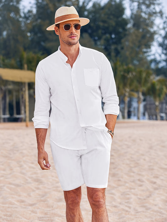 PWD Ban collar set with shorts (White)